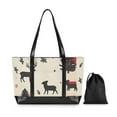 thumbnail image 7 of FORMRS Canvas Laptop Tote Bag for Women with 15.6" Computer Compartments Shoulder Handbag, Christmas Forest, 7 of 7