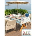 thumbnail image 4 of Outdoor Tablecloth with Umbrella Hole and Zipper, Easter Rectangle Table Cloth 60x84 Inch Waterproof Tablecloth, Spring Rabbit Ear Gnomes Eggs Floral Lattice Picnic Table Cover for Patio Camping, 4 of 7