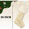 thumbnail image 4 of 3 Pack 20 Inch Snowy White Christmas Stockings Faux Fur Xmas Christmas Stockings Hanging Ornaments Candy Gift Bags for Christmas Decorations, 4 of 6
