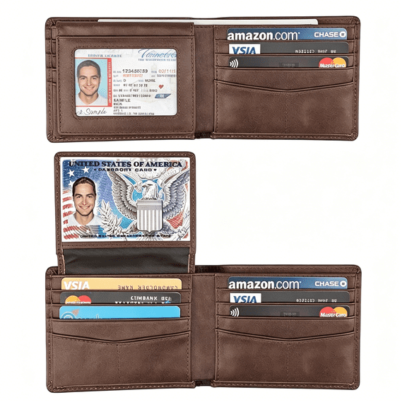 GASTROPOD Wallet for Men-Genuine Leather Rfid Blocking Bifold Stylish Wallet with 2 Id Window