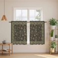 thumbnail image 2 of Sage Green Floral Boho Tier Curtains 54 Inch Length, Ethnic Tribe Abstract Flower Cafe Short Curtains for Bathroom Over Sink, Small Kitchen Curtain Light Filtering Tiered Drapes 2 Panels 27.5"Wx54"L, 2 of 8