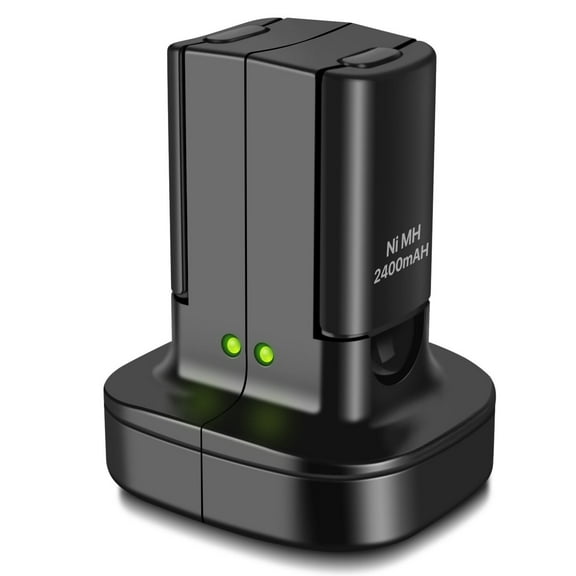 Xbox 360 2 Pack Rechargeable Battery Pack   Dual Charging Station Dock Stand Base (Black) for Xbox 360 Wireless Controller[Xbox 360]