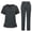 Gray-A#60706VV, variant on Zorvxlyn Women's Scrubs Set 2 Piece V-Neck Top & Jogger Pants Solid Color Women’s Nurse Uniforms with Pocket Dark Green M