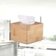 thumbnail image 2 of 1 caja de pañuelos de madera cuadrada de bambú para escritorio, soporte para servilletas, para casa, hotel, coche, oficina, tamaño S, 2 of 8