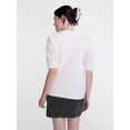 thumbnail image 4 of Scenario Women's and Women's Plus Crewneck Cardigan with Short Sleeves, Lightweight, Sizes XS-4X, 4 of 6