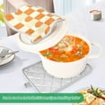 thumbnail image 3 of Yayeee Pot Holders Kitchen Heat Resistant with Pocket 7"x9.8" Cotton Oven Cooking Hot Pads, Orange Checkered Pattern, 3 of 7