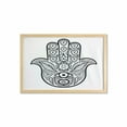 thumbnail image 1 of Mandala Wall Art with Frame, Hamsa Hand Inner Eye Image Evil Eyes Bless You Oriental Eastern Art Print, Printed Fabric Poster for Bathroom Living Room, 35" x 23", White Black, by Ambesonne, 1 of 2