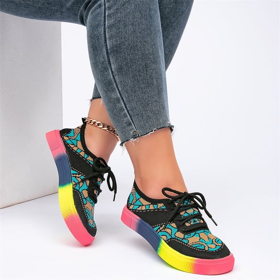 Everyday Shoes for Women Colorful Sneakers Shoes for Women Womens Trendy Shoes Walking Shoes Women Women's Fashion Art Line Skateboard Shoes - Durable Grip, Breathable and Lightweight Black 6