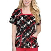 Landau Square Neck Topsquare Neckline Tunic Print Top Scrub Top
