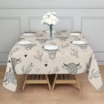 thumbnail image 3 of Beige Highland Cow Cactus Triangle Pattern Square Tablecloth,Waterproof Square Table Cover,Wipeable Spillproof Washable Table Cover for Home Kitchen Party Decor 42"X42"(107x107cm), 3 of 6