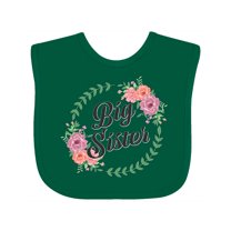 Inktastic Big Sister with Flower Circle Girls Baby Bib
