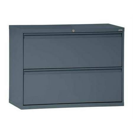 SANDUSKY LF8F302-02 30" W 2 Drawer File Cabinet, Charcoal, Letter/Legal