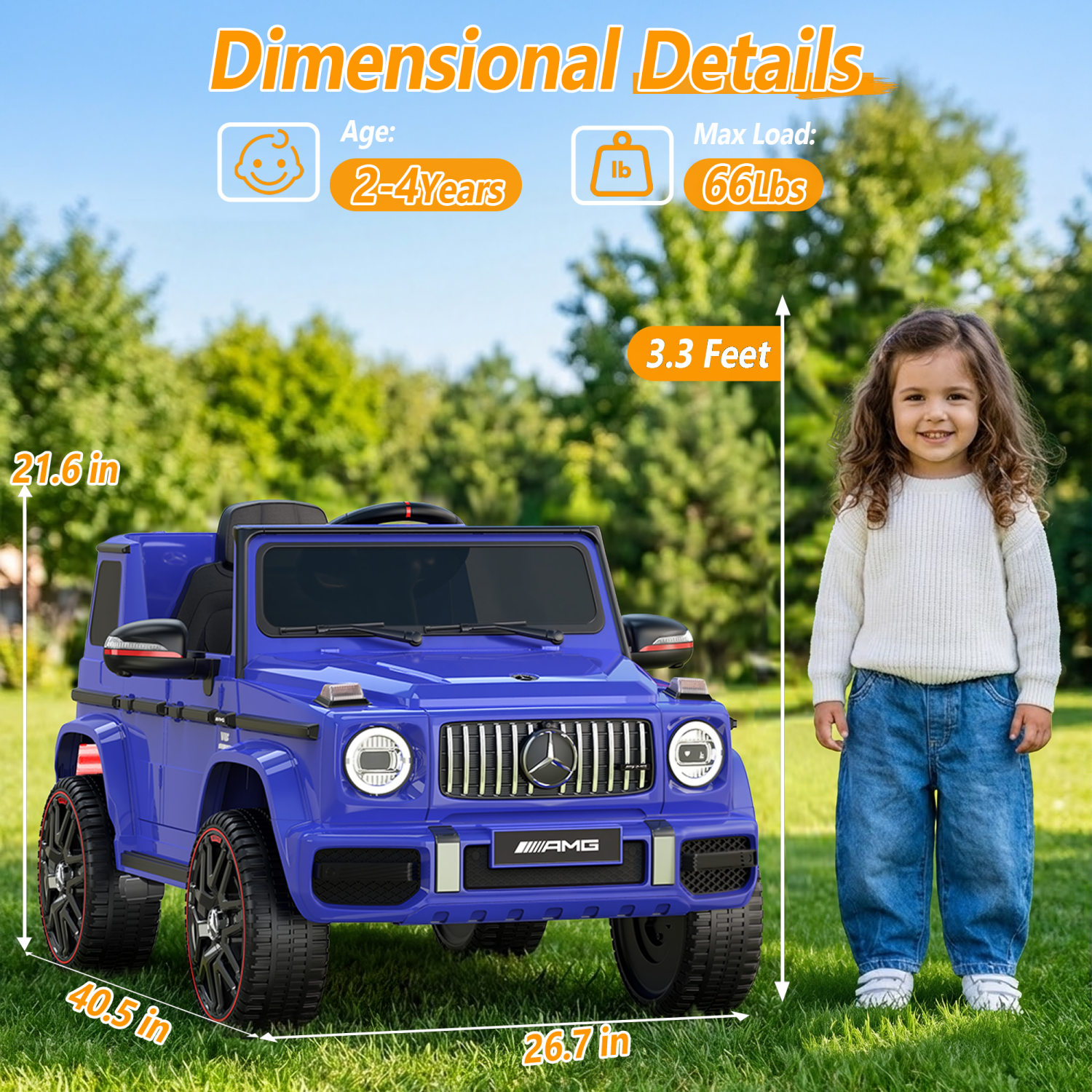 East doll 12V Power Ride on Toys for Toddlers, Kid Electric Car, G63 G Wagon Licensed Mercedes-Benz with Remote Controls, Aged 3-5Y