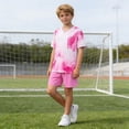 thumbnail image 3 of Amidoa Girls 2 Piece Outfits Summer Clothes Short Sleeve Cute T-Shirt and Casual Shorts Kids Clothing Sets Pink Size 2T, 3 of 7