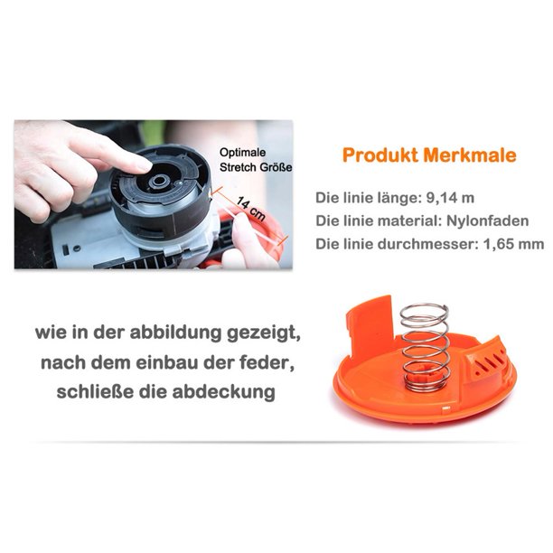 Bobines De Fil Pour Débroussailleuse Black & Decker - Lot De 4, Fil Nylon 1.65mm, 9.14m, Compatible Nombreux Modèles