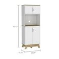 thumbnail image 2 of FM FURNITURE Brussel 2-Door Engineered Wood Microwave Pantry Cabinet in White, 2 of 7