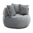 thumbnail image 5 of Aukfa 45" Oversized Round Bean Bag Chair, Deep Seat Lounger with 3 Pillows, No Assembly Sofa, Gray, 5 of 8