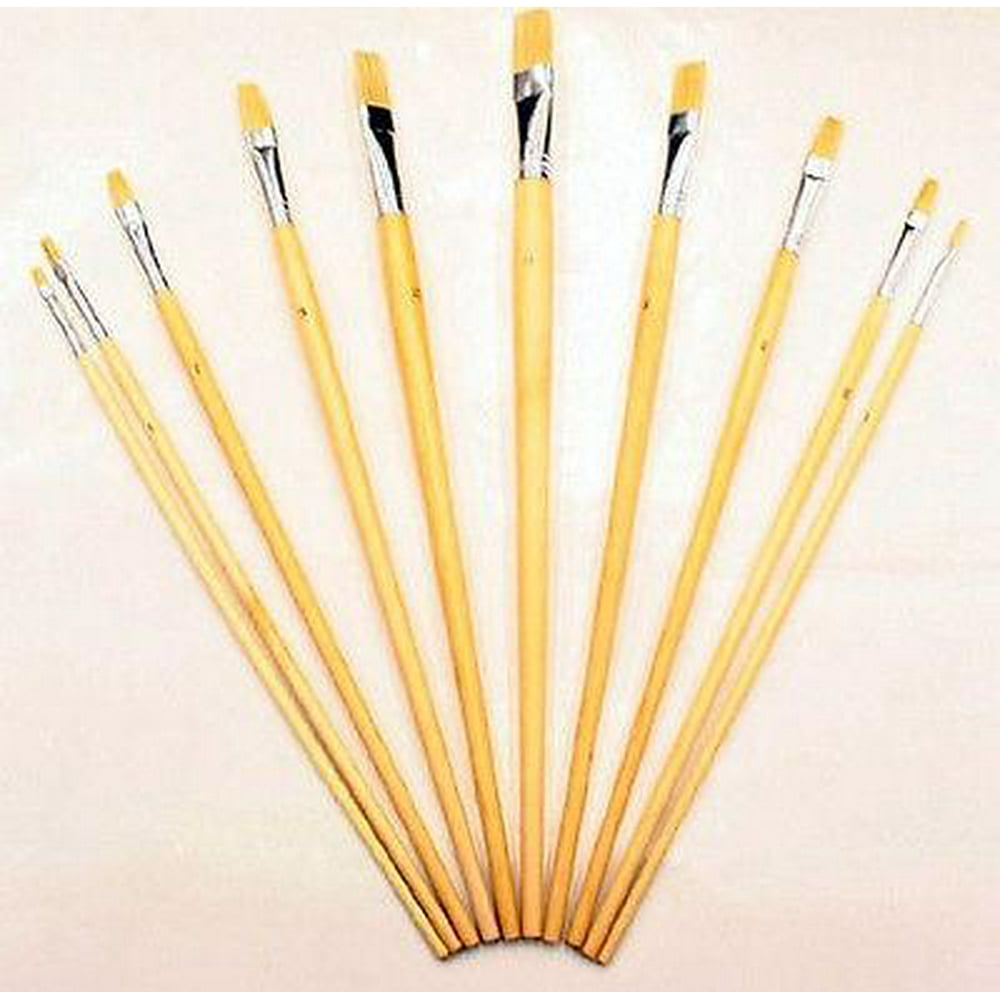 10 Piece Large Artist and Craft Art Paint Acrylic Oil Brush Set