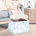 thumbnail image 3 of Yayeee Collapsible Cube Storage Bin with Lid Fabric Closet Decorative Basket with Handles, Blue Butterfly, 3 of 7