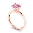 thumbnail image 2 of Solitaire Engagement Ring for Women - 1.5ct Simulated Pink Diamond in 14K Rose Gold Promise Ring, 2 of 5