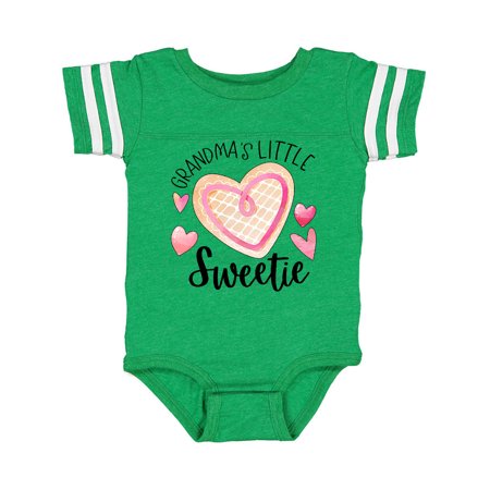 

Inktastic Grandma s Little Sweetie with Pink Heart Cookie Gift Baby Boy or Baby Girl Bodysuit