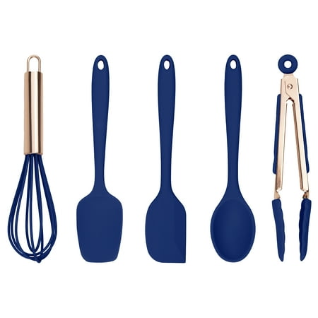 

Cook with Color Mini Silicone Kitchen Utensils Set Whisk Tongs Spatula Spoonula Turner