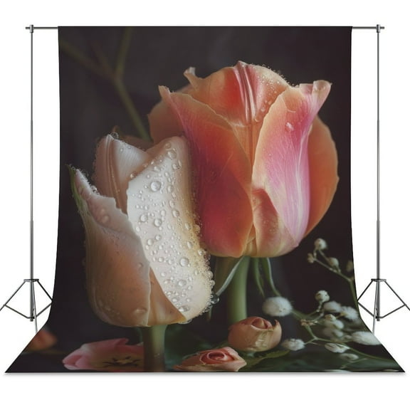 Boho Vintage Floral Backdrop Background for Photography Photo Booth Backdrop for Photoshoot Background Screen Video Recording Parties Curtain