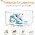 thumbnail image 2 of New 8 Pack Shoe Boxes Stackable, Large Shoe Storage Organizer with Lids,Drop Side Shoe Containers for Entryway,Sneaker Storage Fit up to US Size 13 for Men/Women(13’’x 10.6”x 8.3”), 2 of 7
