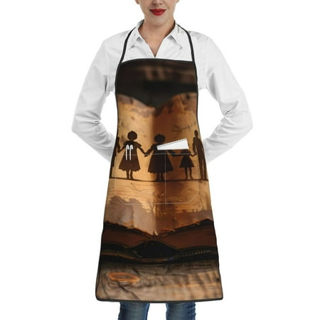 

Matuu Vintage Family History Book for Adjustable Cooking Aprons for Women with Pockets Kitchen Aprons for Men Water and Oil Resistant