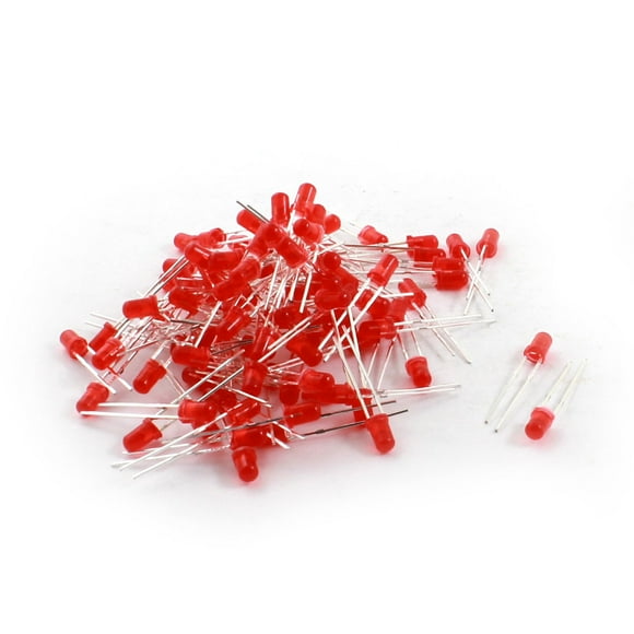 100 piezas de placa PCB 1.8-2.1V 20mA bombilla LED de diodo emisor de luz roja de 3 mm de diámetro