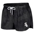 thumbnail image 4 of Women's WEAR by Erin Andrews Black Chicago White Sox Tie-Dye Cropped Pullover Sweatshirt & Shorts Lounge Set, 4 of 5