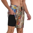 thumbnail image 2 of Kdxio Funny Dogs Family Print Men'S Swim Trunks With Compression Liner 7 Inch Inseam Quick Dry Swim Shorts, 2 of 7
