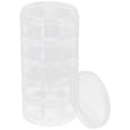 thumbnail image 1 of 5 Layer Big Cylinder Stackable Transparent Round Plastic Cosmetics Jewelry Beads Sewing Pills Storage Container Box, 1 of 9