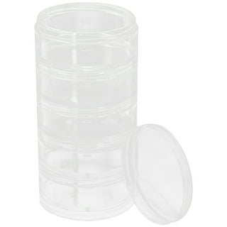 5 Layer Stackable Bead Containers Small Item Plastic Round Clear