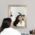 thumbnail image 5 of Head West Brushed Nickel Rectangular Framed Beveled Accent Wall Vanity Mirror - 26 x 32, 5 of 8