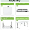 thumbnail image 4 of FDW 4FT Folding Table Adjustable Height Camping Table Picnic Camping Bench,White, 4 of 7