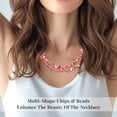 thumbnail image 4 of Pink Shell Pearl Pink Glass Beaded Necklace Jewelry Gift for Women Size 47, 4 of 8