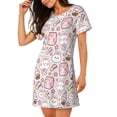 thumbnail image 2 of Disketp Cute Rabbit para Camisón Corto de Manga Corta para Mujeres, Camisón Cómodo con Escote Redondo, Bonito y Confortable, 2 of 6