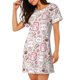 thumbnail image 2 of Fotbe Cute Rabbit Bata de Dormir para Mujer con Estampado, Camisón de Algodón de Manga Corta, Ropa de Dormir Casual, 2 of 6