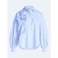 thumbnail image 5 of Free Assembly Women's and Women's Plus 3D Floral Cotton Shirt with Long Sleeves, Size XS-4X, 5 of 5