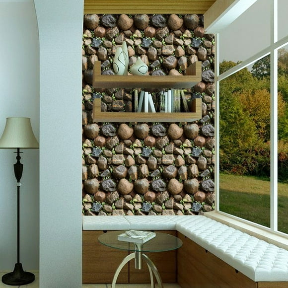Jinsinto Self Adhesive Vinyl Rock Stone Wallpaper for Kitchen Backsplash Bathroom Walls Removable and Waterproof 45CM*10M
