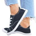 thumbnail image 4 of Women Lightweight Flat Walking Sneakers Classic Canvas Upper Lace Up Low Top Non Slip Daily Shoes, 4 of 9