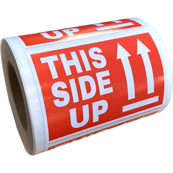 This Side Up Warning Stickers for Shipping 2X3inch Permanent Adhesive Packing Labels 300Pcs
