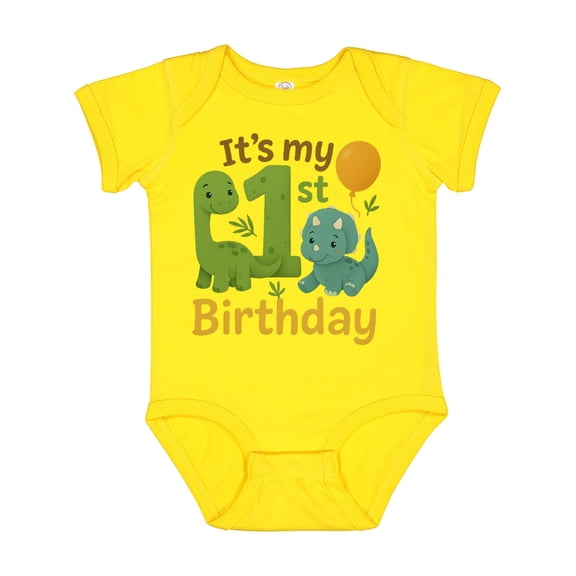 Inktastic Dinosaur 1st Birthday Cute Dino Theme Boys or Girls Baby Bodysuit
