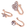 thumbnail image 1 of corazón cristal metal pentagrama flor joyería de niña 3 piezas Sunnimix Anillo de nariz cristalina, 1 of 8