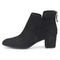 thumbnail image 2 of YDN Women Classic Round Closed Toe Chelsea Ankle Boots Block Low Heel Back Zipper Booties Winter Dressy Shoes Size 15 Black, 2 of 5