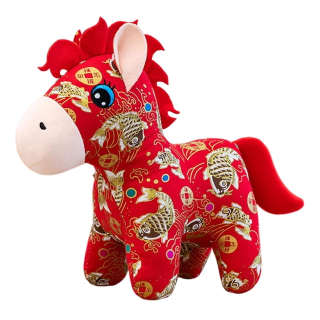 Escultura de juguete de caballo de peluche para el Festival de Primavera, ideal para restaurante, dormitorio y hogar. Estilo B 15 cm
