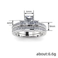 thumbnail image 4 of Faty-T 925 Sterling Silver Bridal Ring Sets Emerald Cut CZ Promise Ring Square Wedding Engagement Ring,18K White Gold Plated Cubic Zirconia Promise Eternity Ring Set for Women, 4 of 5
