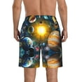 thumbnail image 3 of Bixox Men's Space Planet printing Casual Classic Fit Short Summer Beach Shorts, 3 of 6
