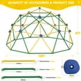 thumbnail image 5 of Wostoo 10FT Jungle Gym, 4-in-1 Climbing Dome with Hammock & Swing for Kids Aged 3-10, Supports Up to 1000lbs, Yellow & Green, 5 of 8